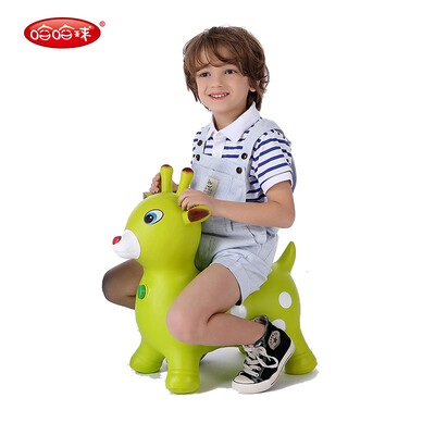 

Ha ha ball rocking horse children outdoor fitness toys cartoon music jumping horse thickened inflatable small wooden horse