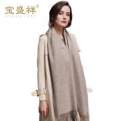 

Bao Shengxiang high-grade cashmere scarf female winter warm thickening long wool wool Variety shawl scarf dual-use solid color collar c8203 red wine