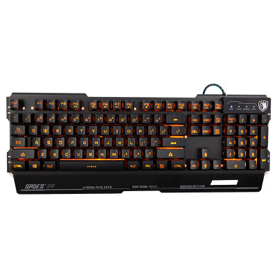 

Sades Edge Orange Backlight Metal Perimeter Gaming Keyboard Black Orange Light