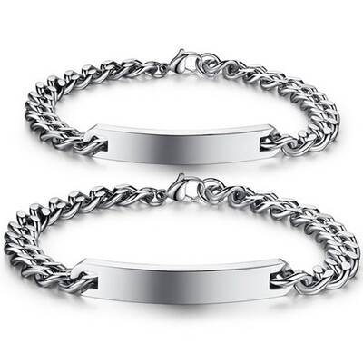 

Высокое качество 316L из нержавеющей стали Пары Lovers Link Chain Bracelet Never Fade Punk Style Bangle Unisex wristband