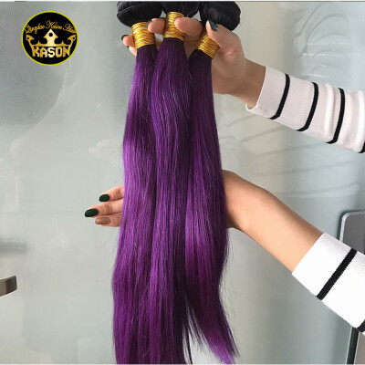 

Brazilian Virgin Hair Ombre 1B Purple Color 3 Bundles Straight Human Hair Weave Bundles Deal Grade 8A Hair