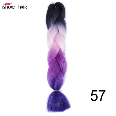

Silky Strands 24 100g Ombre Synthetic Braiding Hair Extensions For Crochet Braids Kanekalon Jumbo Braids Two Tone Ombre Color 1p