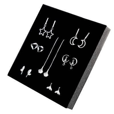 

Luo Linglong s925 sterling silver week ear earrings gift box female earrings retro ear line anti-allergic birthday gift