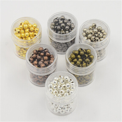 

PH PANDAHALL 5 Boxes Mixed Color Iron Round Spacer Beads