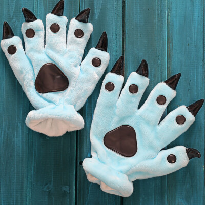 

Cartoon Paw Winter Warm Gloves Lovely For Animal Pajamas Fingers Fantasy Cosplay Accessories