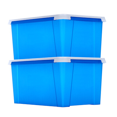 

JEKO&JEKO plastic storage storage box large sealed box car box moisture-proof clothes storage box toy storage box baht 60L blue 2 only SWB-5359