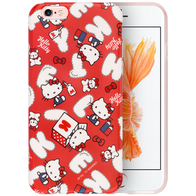 

Hello Kitty Apple 6 6s Plus Phone Case iPhone6 ​​ 6s Plus Cartoon Case All-In-One Silicone Shatterproof Soft Shell 55 &quotCotton Candy Katie Red