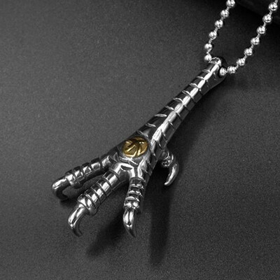 

Мужская панк-стиль Clavicle Цепь орел-когтя Подвеска Ожерелье Титановая сталь Личность Украшения Украшения