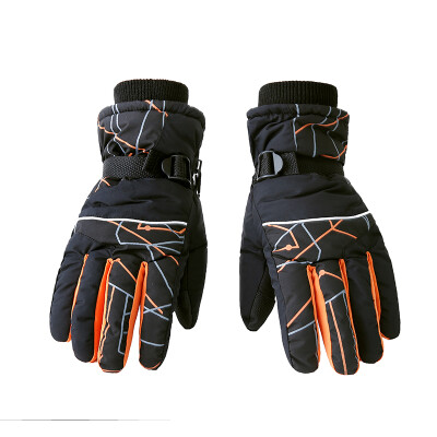 

Yu Zhaolin YUZHAOLIN gloves men&39s winter windproof gloves plus velvet thick warm cold windproof riding gloves ski gloves black orange