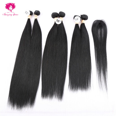 

Удивительная звезда Бразильские прямые волосы One Pack Hair Unprocessed Virgin Human Hair Extensions Мягкие и упругие волосы