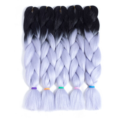 

szc Afro Jumbo Braids Наращивание волос 5-pack 2 Tone & 3 Tone Ombre Вязание крючком для волос с высокой температурой Kanekalon Synthetic