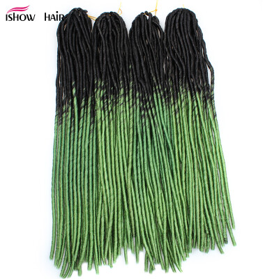 

20" Black to Teal Two Colors Soft Dread Lock Crochet Braid Hair Extensions Synthetic Braiding Hair