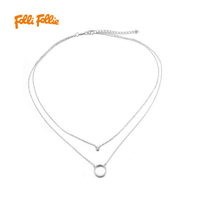 

Folli Follie Fu Li Fu Li alloy silver plated diamond necklace 3N16S046C