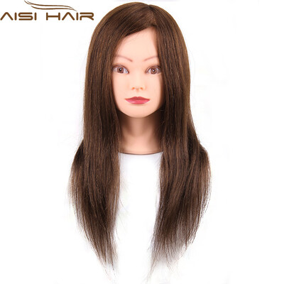 

Black18 Inch Human Hair Trainning Head Can Be Permed Colored With Makeup 100 Human Hair Hairdressing Training Head Mannequin