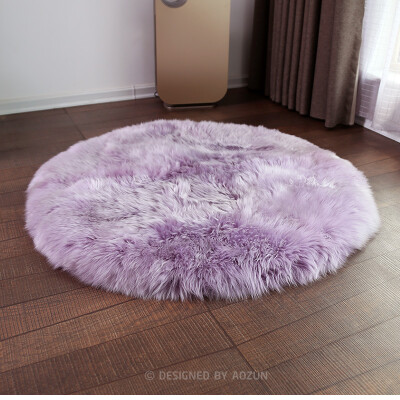 

Big round shaped 100cm real sheepskin rug for furniture upholstery, luxury New Zealand sheep skin fur ground mat ,bedside carpet