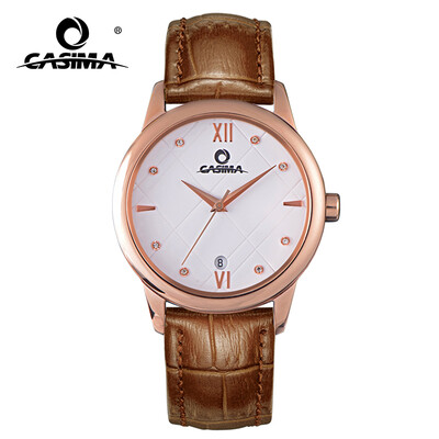 

Luxury brand watches women fashion simple Crystal casual charm womens quartz wrist watch leather waterproof 50m CASIMA2607