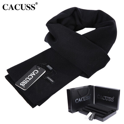 

CACUSS W0055 Wool Scarf Men&39s thick warm gift box Black One Size