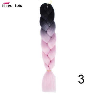 

Silky Strands 24 100g Ombre Synthetic Braiding Hair Extensions For Crochet Braids Kanekalon Jumbo Braids Two Tone Ombre Color 1p