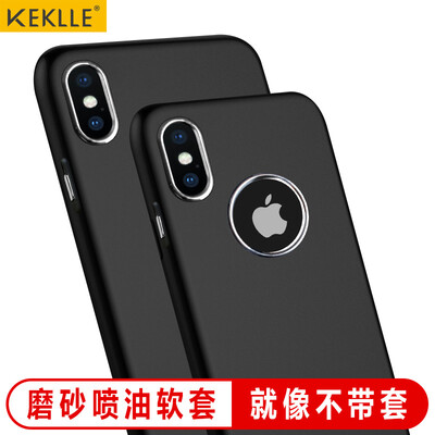 

KEKLLE Apple X 10 Mobile Shell Case iPhoneX 10 Mobile Shell Scratch-proof plating button Silicone Soft Shell Cool version of Phantom Black