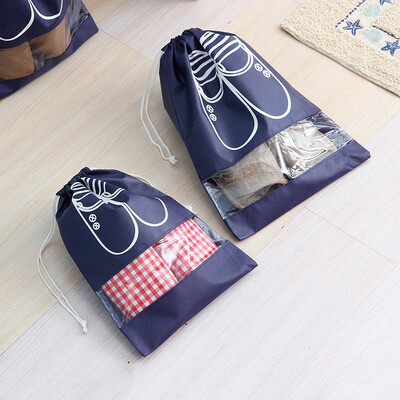 

Xin Yan travel shoes bag shoes drawstring dust bag multi-function storage bag non-woven beam mouth medium shoe cover 5 pack navy