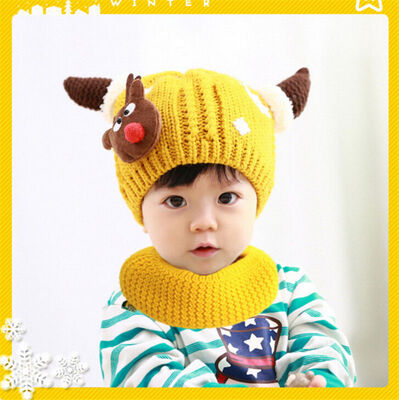 

Рождественский Baby Beanie для мальчиков Девочки Cap Хлопок Hat Дети Олень печать шляпы Hot