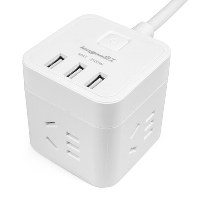 

Good work (lengon) usb socket a turn four converter smart cube power socket insert row multi-functional vertical control of the new national standard patch panel XD-Q604U3 1.68M