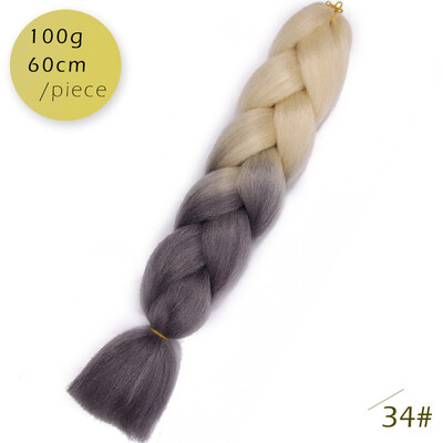 

AISI HAIR 100g/pcs 24inch Kanekalon Jumbo Braids Hair Ombre Two Tone Colored Synthetic Hair for Dolls Crochet Hair