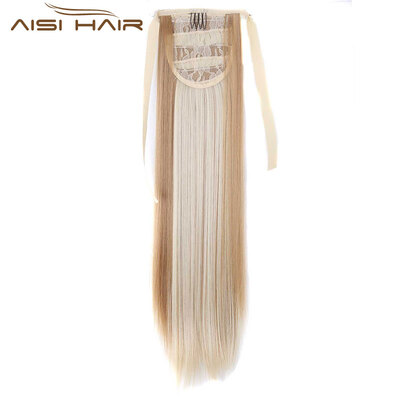 

22" Silky Straight 15 Colors Synthetic Hair Ribbon Drawstring Ponytail Pieces Extension