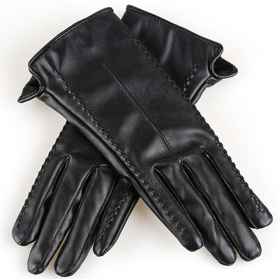 

Green source autumn&winter ladies warm plus velvet touch screen gloves outdoor sports driving ski plus velvet thick fashion gloves woven line black