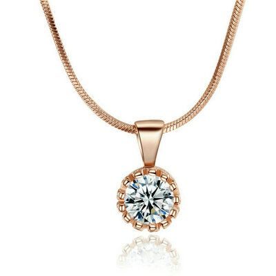 

yoursfs ® 18k rose позолоченные искусственной Diamond заявление кулон ожерелье использовать австрийский кристалл модные украшения