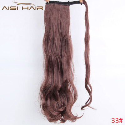

AISI HAIR 22" 120g High Temperature Fiber Long Wavy Synthetic Wrap Around Hairpieces Fake Hair Ponytail Extensions