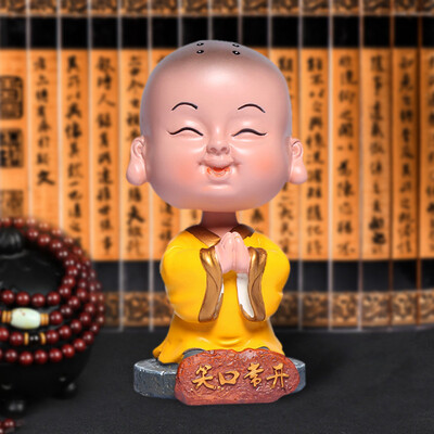 

Boliliang car decoration jewelry vibrating car car shaking head small monk car interior decoration car decoration supplies creative cute cartoon gifts laughing mouth often open