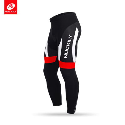 

NUCKILY Winter Mountain Bikes Simple Design Mens Cycling Fleece Tights