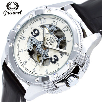 

GUCAMEL Fashion Men Business Mechanical Watch Luxury Full Steel Automatic Skeleton Watch