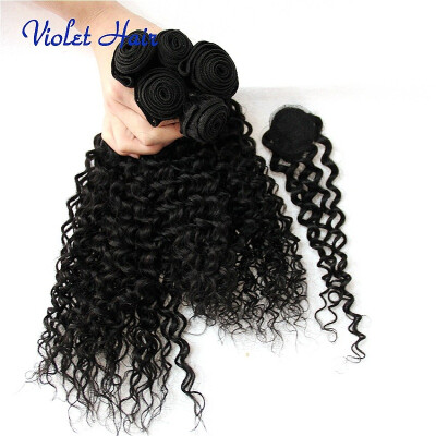 

Cheap Virgin Hair With Closure Bundle 5 Bundles Brazilian Curly virgin Hair With Closure Queens Hair Products With Closure Hair