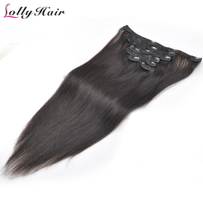 

Peruvian Hair Weaving Fashion Clip In Human Hair Extension 7PiecesSet High Quality Color 1 Peruvian Silky Straight Virgin Hair