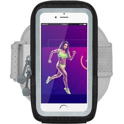 

WELLHOUSE Touch screen arm package sports mobile phone bag men&women running light arm bag  code black