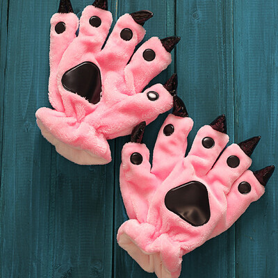 

Cartoon Paw Winter Warm Gloves Lovely For Animal Pajamas Fingers Fantasy Cosplay Accessories