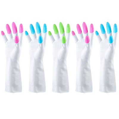 

Accor rubber handwashing household gloves fingertips thicker latex gloves medium color random