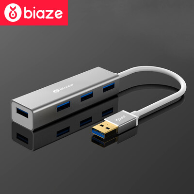 

BIAZE концентратор USB-концентратор расширение скорости 3.0 разветвителя с задержкой четыре 0,5 м ноутбука 4 HUB Преобразователь HUB3- алюминий металлического серебра