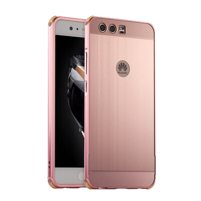 

Роскошный чехол для Huawei P10 Lite Алюминиевый бампер + акриловая панель Назад Глянцевая крышка для бизнеса Huawei P10