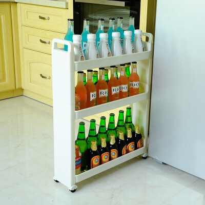 

Bao Youni kitchen racks floor 3-tier mobile storage rack gap rack storage rack clip racks kitchen supplies DQ1308