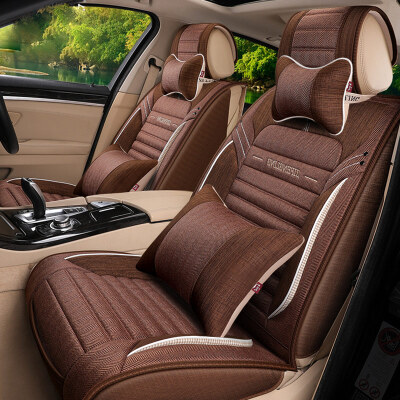 

Purple wind bell imitation linen car seat four seasons GM car seat seat cover sagitar magotan Ying Lang Lang Yi Regal Kia K3 Harvard Scorpio car seat cover Z02 Deluxe Edition - brown