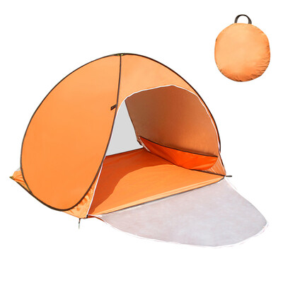 

Outdoor Beach Tent Foldable Pop Up Sun Shelter Breathable Coated Sun Protection Tent for 1-2 People