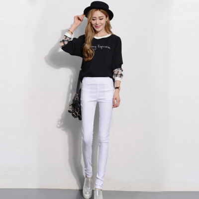 

MAZOE fashion candy color casual pants 1611 white  code