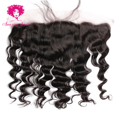 

Amazing Star Hair 7A Brazilian Virgin Hair Loose Wave Closure 13x4 Pre Plucked with Baby Hair Top Frontal