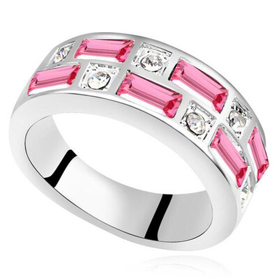 

Austrian Crystals Ring For Women White Gold Color Engagement Wedding Ring Fashion Jewelry Anniversary Gift 16144