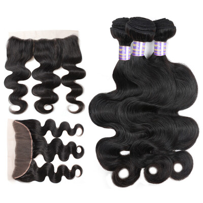 

Allove Hair 7A Malaysian Body Wave 3pcs With 134inch Lace Frontal Closure Malaysian Human Hair Weaves With Swiss Lace Frontal