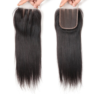 

Virgin Brazilian Straight Closure 8a Lace Closure Straight Free Part Brazilian Human Hair Closure Middle/Free/Three Part