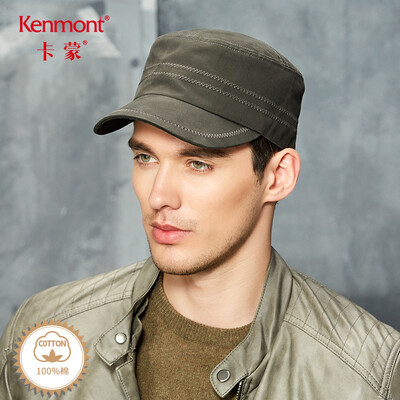 

Kenmont km-2643 black flat cap male youth spring&autumn outdoor short duckcap dad hat winter cotton military cap brown gray adjustable